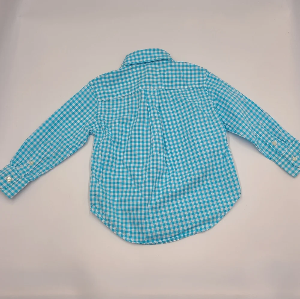 Ralph Lauren toddler boys' blue check button down size 2T